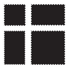 Postage stamp set. Clean postage stamp template. Postage icon.