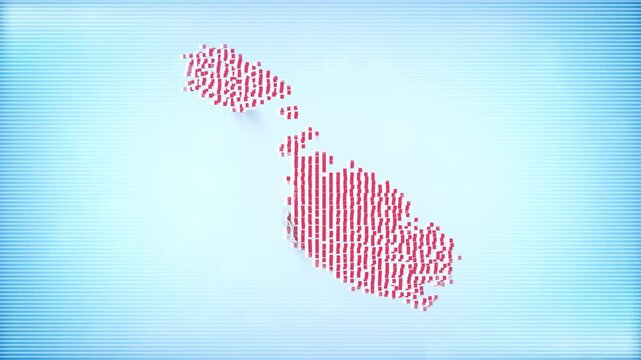 Malta Flags zooming in and Forming the country border map intro which is useful for news, political events, sports intros and presentation.