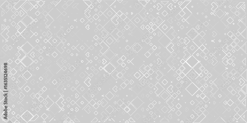 Poster Vector abstract boxes background. Modern technology illustration with square mesh. Digital geometric abstraction with lines and points.