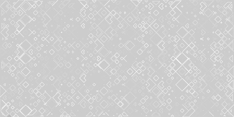 Vector abstract boxes background. Modern technology illustration with square mesh. Digital geometric abstraction with lines and points.