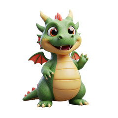 Fototapeta premium 3d cute dragon no background