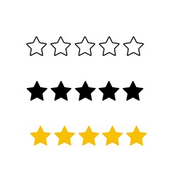 set of star rate icons