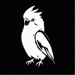 Cockatiel Animal Icon - Black