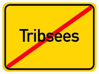 Illustration of a city exit sign for the city of Tribsees