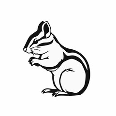 Chipmunk Animal Icon - Black