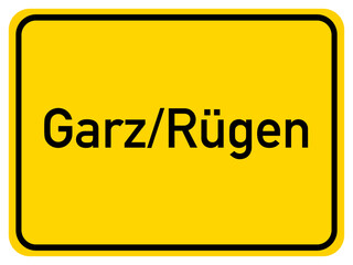 Illustration of a city entrance sign for the city of Garz/Rügen