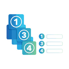 Fototapeta premium Numbered blocks with steps and text boxes for data input