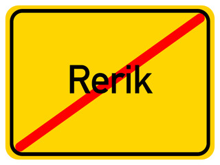 Illustration of a city exit sign for the city of Rerik