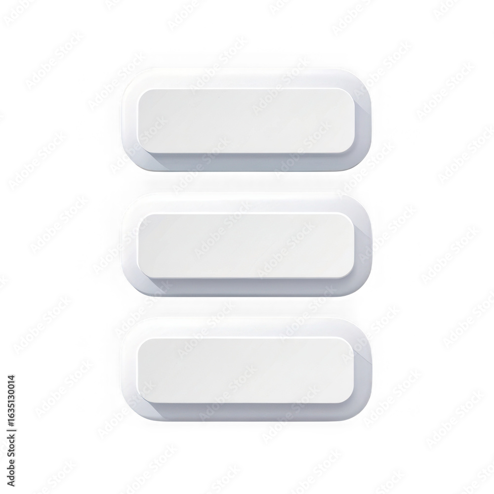 Poster white rectangular buttons on black background