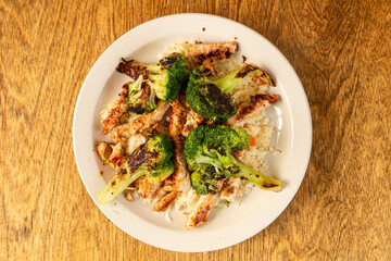 chicken and broccoli over rice