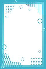 ポップでかわいい、メンフィスデザインの背景素材 ( 見出し　フレーム　タイトル　チラシ　セール　青 )