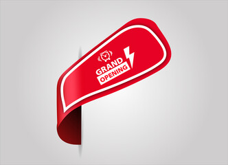 Grand Opening Banner red flat sale webbanner and poster creative design