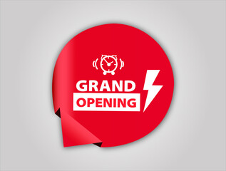 Grand Opening Banner red flat sale webbanner and poster creative design
