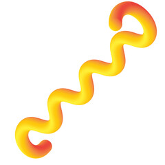 Abstract 3D render of a curved, gradient-colored tube resembling a spiral, isolated on a white background.