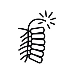 Obraz premium Simple line art icon of a string of firecrackers with a spark