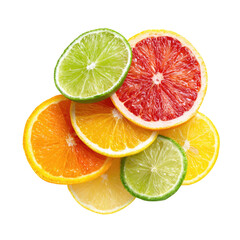 Citrus slices arranged in a visually appealing cluster