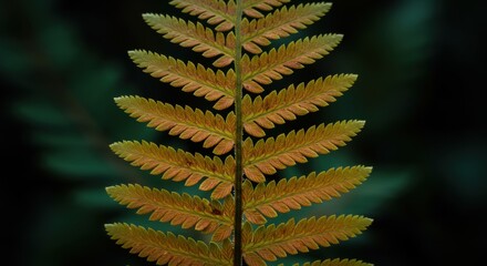 Golden Autumn Fern: Nature's Intricate Design