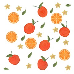 seamless background with oranges