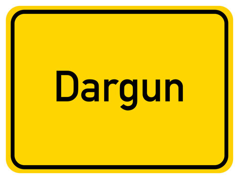 Illustration of a city entrance sign for the city of Dargun