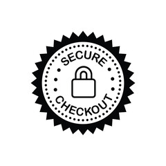 Premium black badge for secure checkout and trusted payments