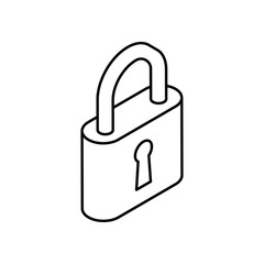 Outlined padlock vector icon representing safety and protection
