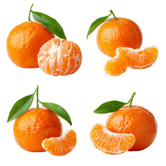 Tangerine Harmony: An appetizing arrangement of vibrant tangerines, some whole and others segmented, showcases the freshness and nutritional benefits of this zesty citrus fruit.