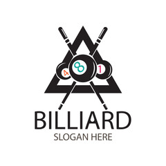 billiard ball logo design vector in flat style