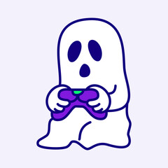 Friendly ghost enjoys some spooky gaming