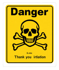 Symbolic representation of potential hazards with stark warning and skull icon