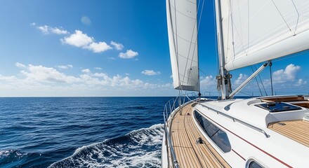 Fototapeta premium Luxury Sailing Yacht Cruise the Open Ocean in Style Comfort