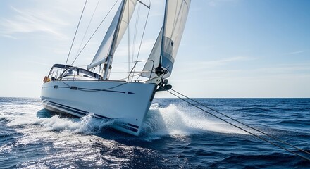 Fototapeta premium Luxury Yacht Sailing Experience Unforgettable Ocean Voyages