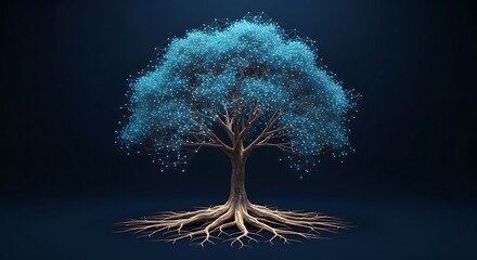 Digital Tree of Knowledge with Glowing Connections