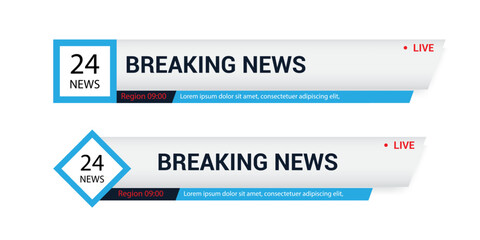 Collection of TV lower third templates, including banners and bars for news, sports, streaming, and broadcasting, ideal for video editing projects.