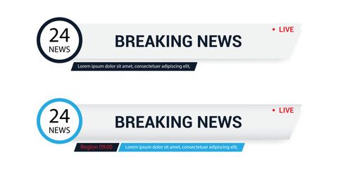 Collection of TV lower third templates, including banners and bars for news, sports, streaming, and broadcasting, ideal for video editing projects.