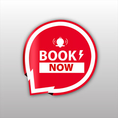 Book Now sale banner red flat business web creative and poster for website post design	