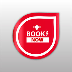 Book Now sale banner red flat business web creative and poster for website post design	