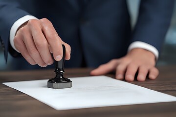 Fototapeta premium Notary Stamp in Focused Notary Office