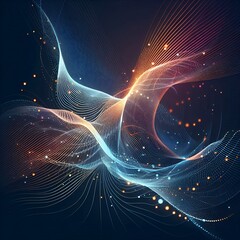 Dynamic Abstract Lines on Dark Gradient Background  