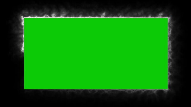 Looping animation of a glowing neon rectangle frame with electric flickering effects. Glowing Neon Rectangle Frame Animation. Perfect for video overlays, tech intros, modern UI designs,
