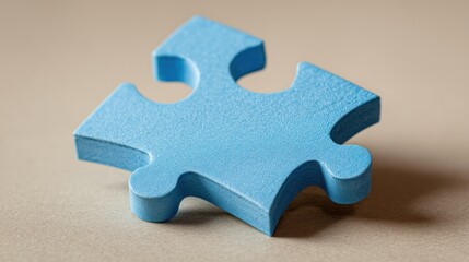 Fototapeta premium Light blue puzzle piece close up