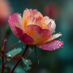 Elegant Rose with Raindrops