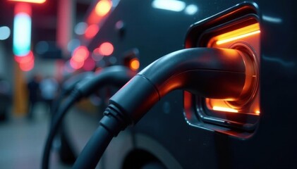 Close-up of charging connectors on industrial battery system , power cable, circuit, industrial grade