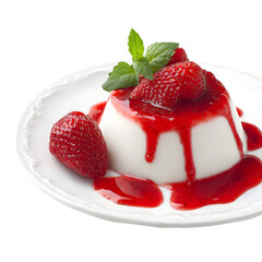 Strawberry panna cotta dessert