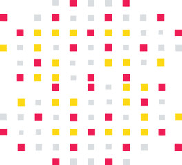 Red and yellow square pattern on a white background, creating a vibrant and geometric design.