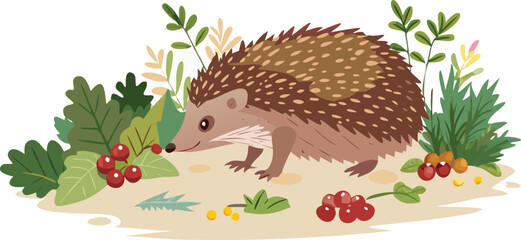 hedgehog in the grass autumn comic © Rizky