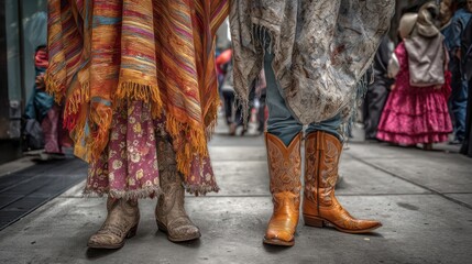 Urban Cowboy Boots and Ponchos