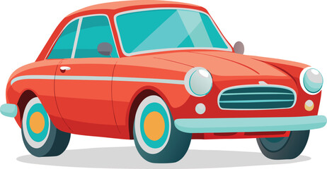 Retro vector illustration of a vintage car isolated on a white background.