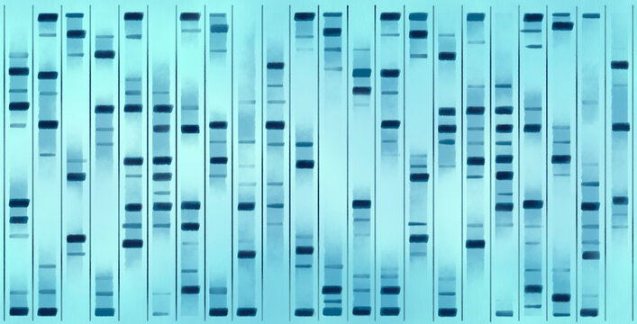 DNA sequencing result, visualisation. Researches in genetics