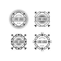 logo with line frame