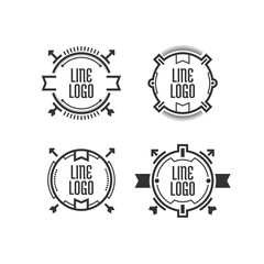 logo with line frame